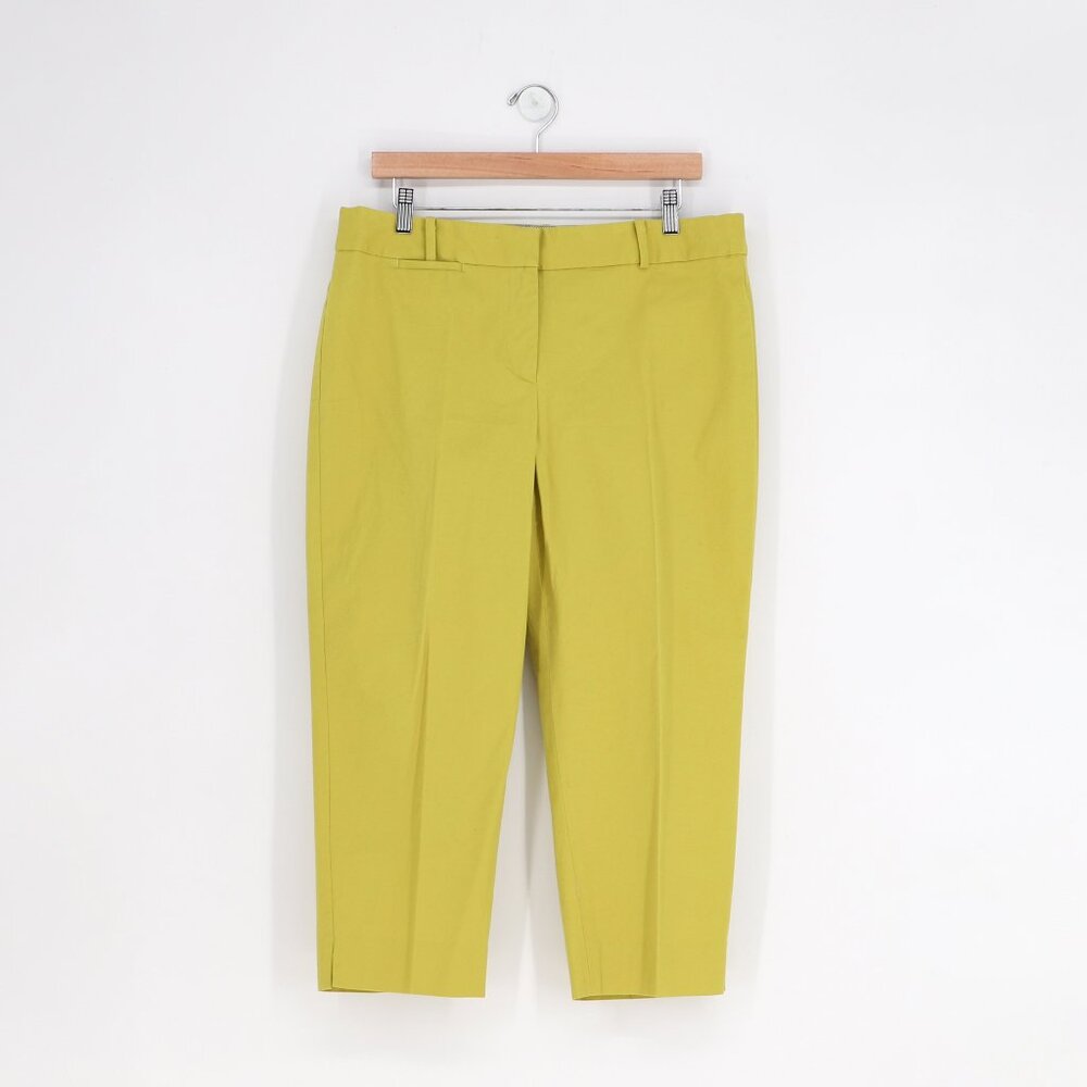 NWT TALBOTS Stretch Crop Pants Mustard Yellow Size 12P